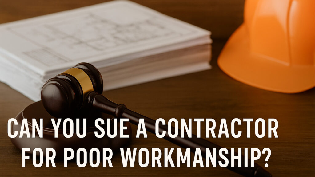 Can You Sue a Contractor for Poor Workmanship