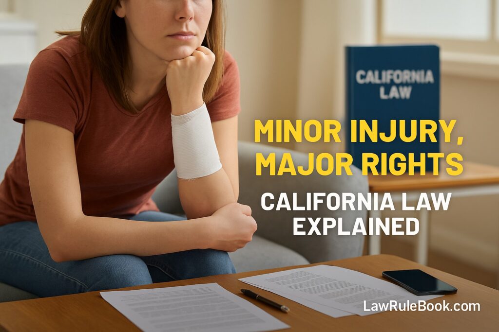 Person with a minor injury reviewing legal steps under California law in 2025