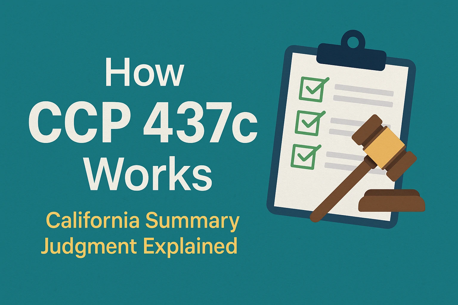 Read more about the article How CCP 437c Works: California Summary Judgment and Adjudication Made Simple