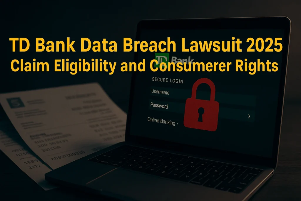 showing digital data breach alert with TD Bank theme